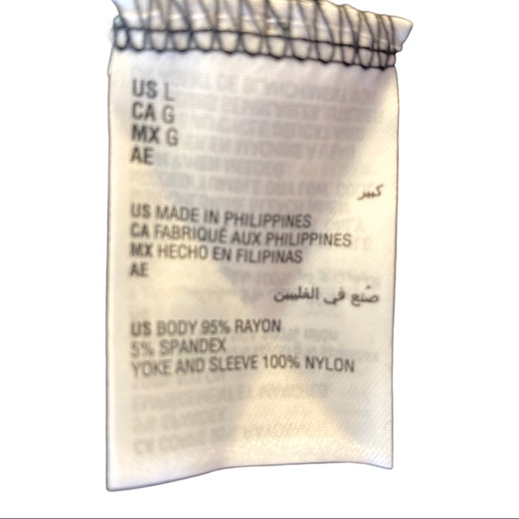 INC Sheer Ruched Short Sleeve Illusion Neck Top - Picture 7 of 9